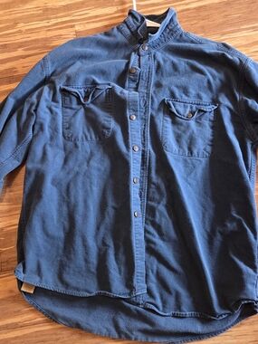 St. John's Bay Navy Blue Casual Button-Down Shirt